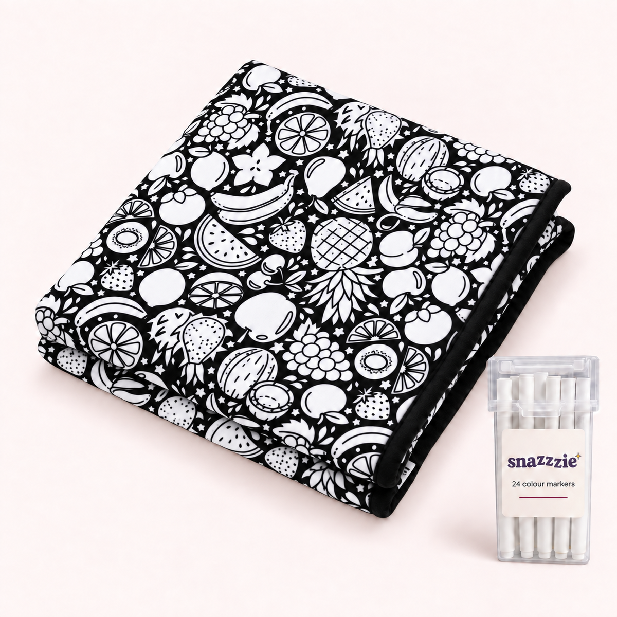 Fruit Salad coloring blanket with 24 markers