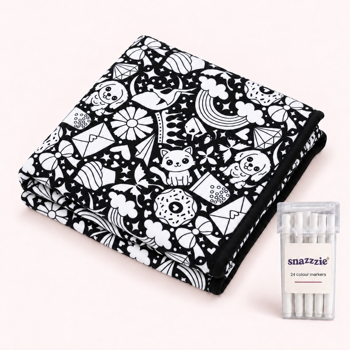 Happy Days coloring blanket with 24 markers